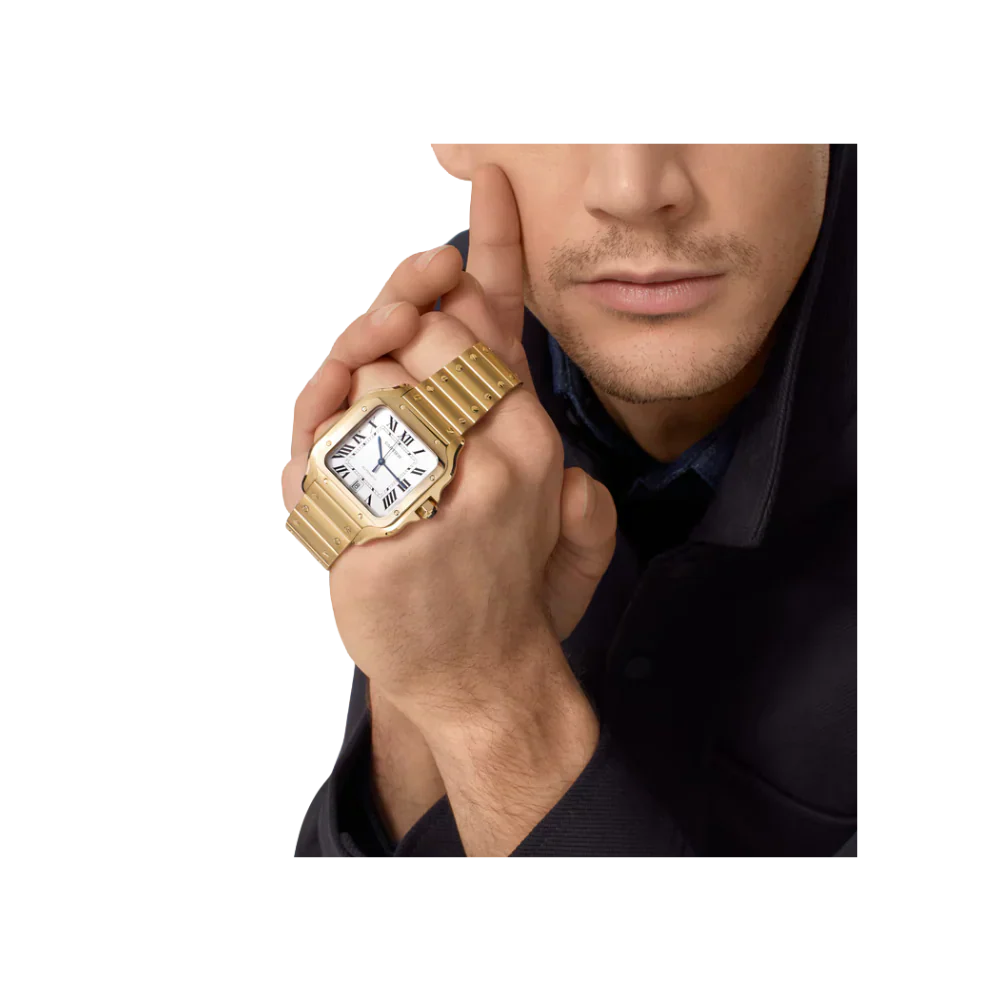 S de C Large Yellow Gold – Brown Dial