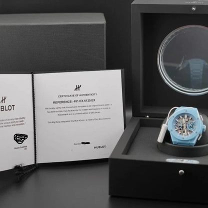 H Big Bang INTEGRATED SKY BLUE CERAMIC Ref# 451.EX.5120.EX