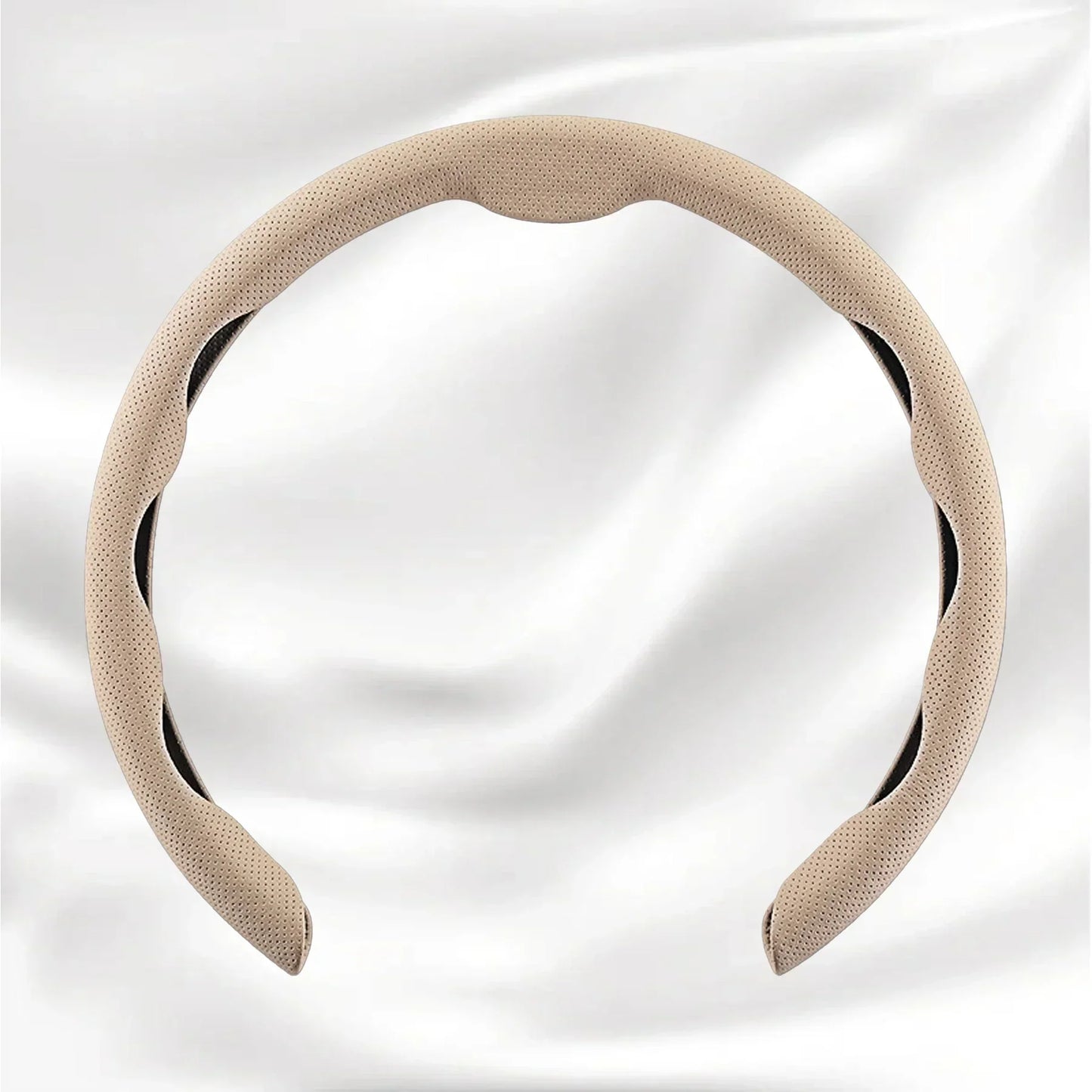 Nexi Customized Car Logo Breathable Ultra-thin 5D Leather & Carbon Car Steering Wheel Cover Universal Fit